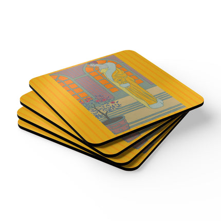 Sur Les Marches Du Jardin by Georges LePape Corkwood Coaster Set