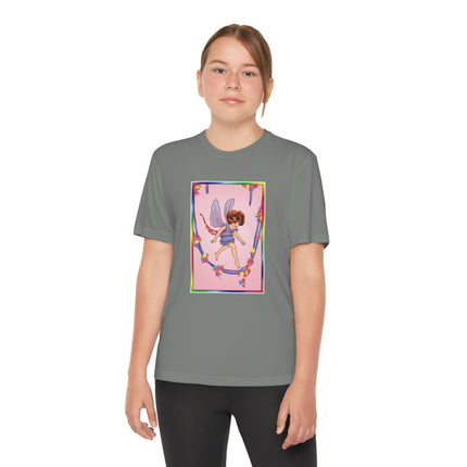 A Playful Fairy Jumps Rope Youth Competitor Tee – Magical Motion & Whimsical Joy