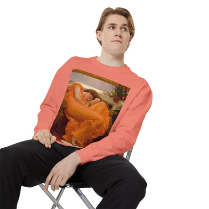 Flaming June by Frederic Leighton Unisex Garment-Dyed Sweatshirt