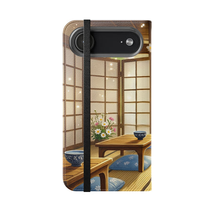 🐱🍵 Playful Kitten in the Tea Room Flip Case – Curious Charm & Cozy Whimsy