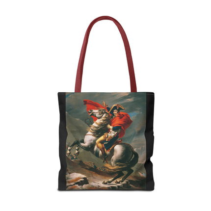 Napoleon Crossing the Alps by Jacques-Louis David Tote Bag (AOP)