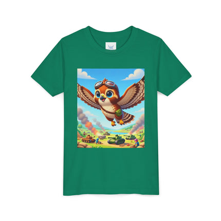 Red-Tailed Hawk in Battle Youth Short Sleeve Tee