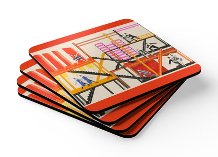 Maquettes de Théatre 4 by Alexandra Exter Corkwood Coaster Set