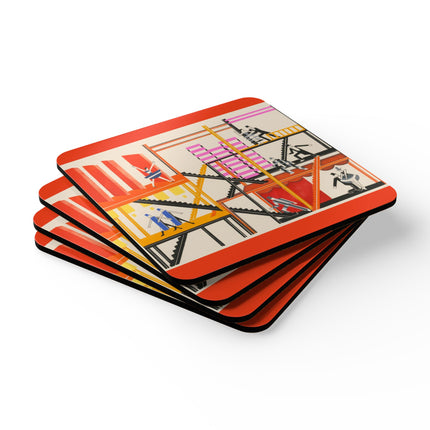 Maquettes de Théatre 4 by Alexandra Exter Corkwood Coaster Set