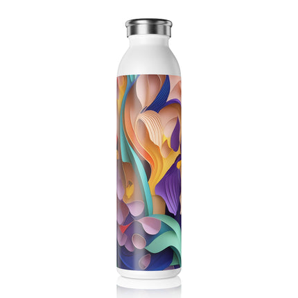 The Elegant Iris Flower Slim Water Bottle
