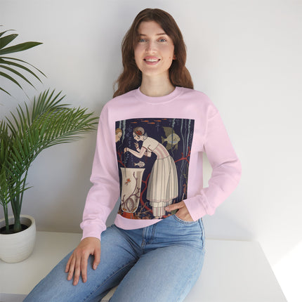 L'Etourdissant Petit Poisson (The Dazzling Little Fish) by George Barbier Heavy Blend™ Crewneck Sweatshirt