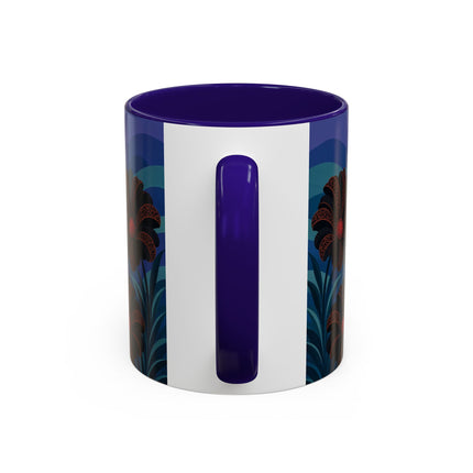 🖤🌺 The Midnight Floral Acrobat Colorful Mug – Art Deco Fashion Whimsy