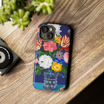 Midnight Floral Bouquet Phone Case – Vibrant Blooms & Enchanted Garden