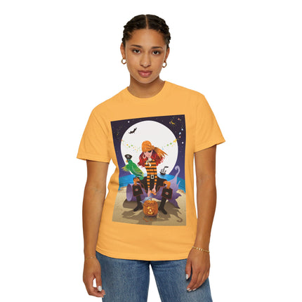 Moonlit Pirate Halloween Unisex Garment-Dyed T-shirt
