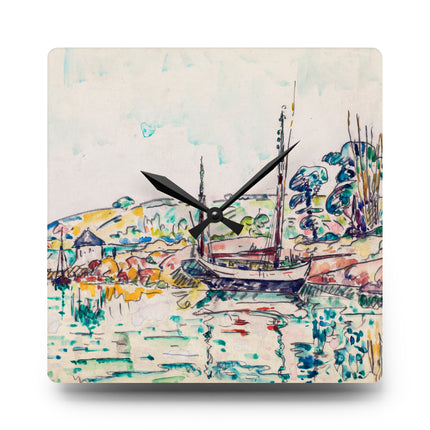 Concarneau by Paul Signac Acrylic Wall Clock, Round and Square