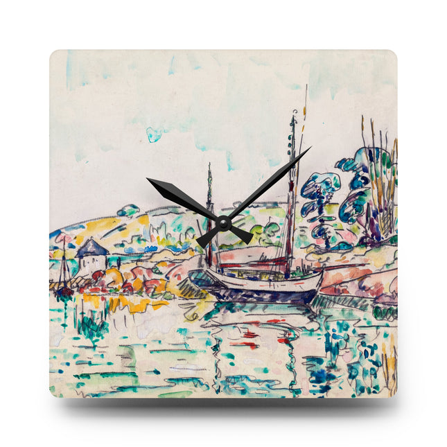 Concarneau by Paul Signac Acrylic Wall Clock, Round and Square