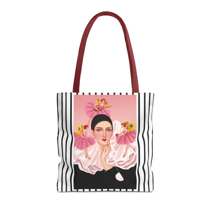 Pierrot & Fairies Dressed in Pink by Sofia Chiostri Tote Bag