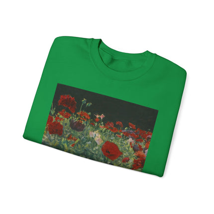 Poppies (A Study of Poppies for Carnation, Lily, Lily, Rose) by John Singer Sargent Heavy Blend™ Crewneck Sweatshirt