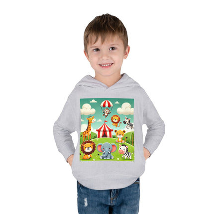 Whimsical Circus Friends Toddler Pullover Fleece Hoodie