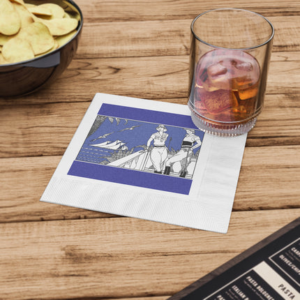 Coastal Elegance White Coined Napkins