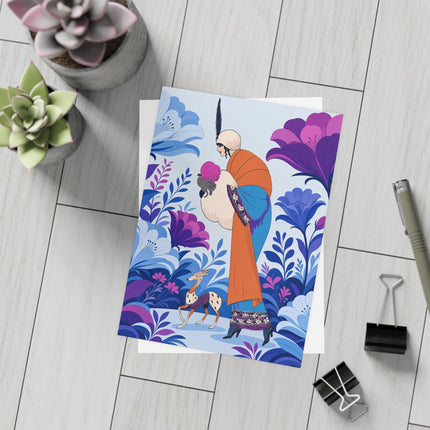 🦌🌺 The Enchanted Garden Companion Postcards With Envelopes – Art Deco Floral Whimsy
