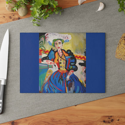 A Mulher by Amadeo de Souza-Carosa Glass Cutting Board