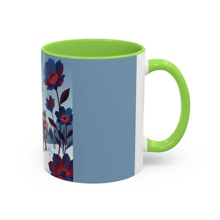 🎁🌺 The Christmas Gift Garden Stroll Colorful Mug – Art Deco Holiday Fantasy