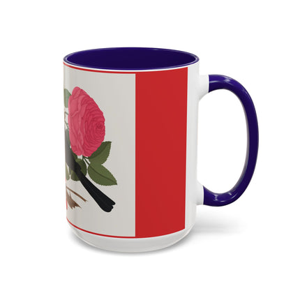 Blackbird & Rose Colorful Mugs – Timeless Elegance & Nature's Harmony