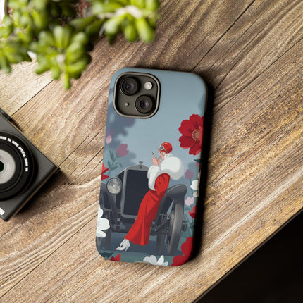 🚗🌺 The Lady Of The Grand Touring Car Phone Case – Art Deco Motoring Elegance