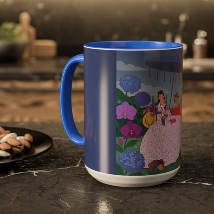 The Lady Of The Garden Tea Party Colorful Mugs – Art Deco Floral Elegance