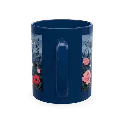 🌹🖤 The Lady Of The Midnight Rose Garden Ceramic Mug – Art Deco Floral Elegance