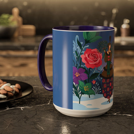 🌹❄️ The Holly Rose Of Winter Colorful Mug – Art Deco Christmas Garden