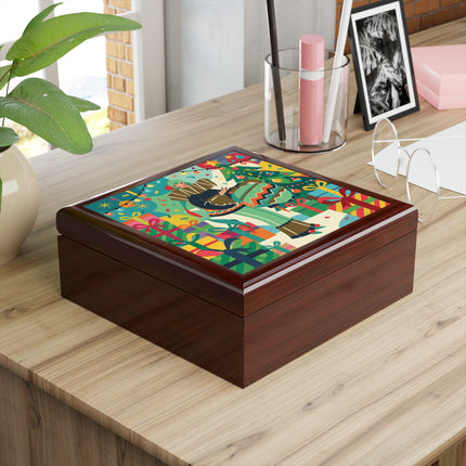 🎄✨ The Lady Of The Christmas Ornament Jewelry Box – Art Deco Holiday Fantasy