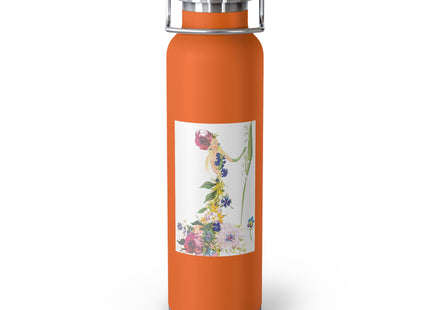 Blooming Splendor: A Floral Transformation Copper Vacuum Insulated Bottle, 22oz
