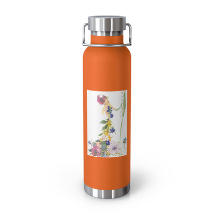 Blooming Splendor: A Floral Transformation Copper Vacuum Insulated Bottle, 22oz