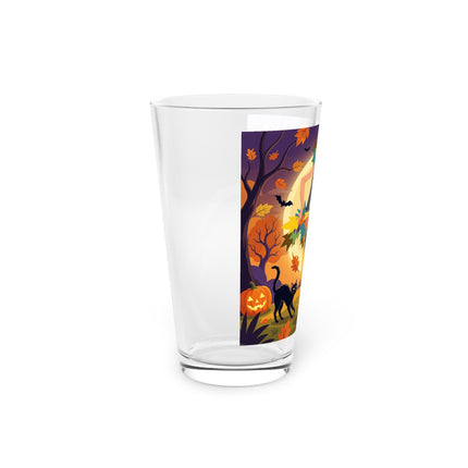 🌕🍂 Autumn Song Beneath The Harvest Moon Glass, 16oz – Whimsical Halloween Charm