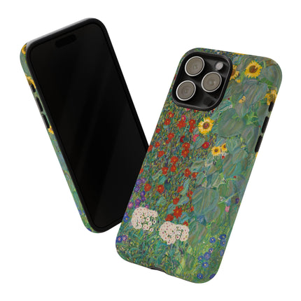 Farm Garden with Sunflowers by Gustav Klimt Phone Cases