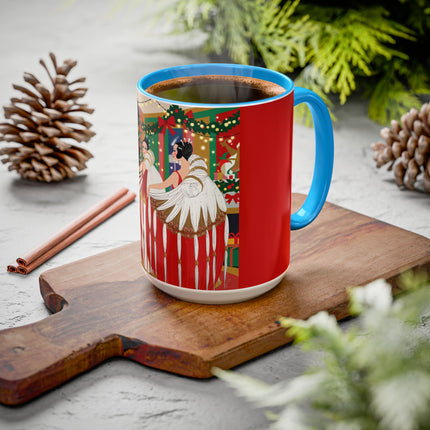 🎄💃 The Christmas Mirror Duet Colorful Mug – Art Deco Holiday Elegance