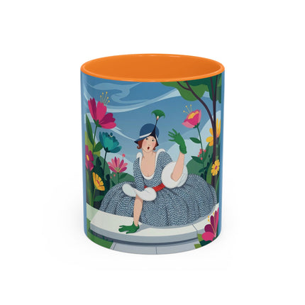 The Lady Of The Secret Garden Colorful Mugs – Art Deco Botanical Elegance