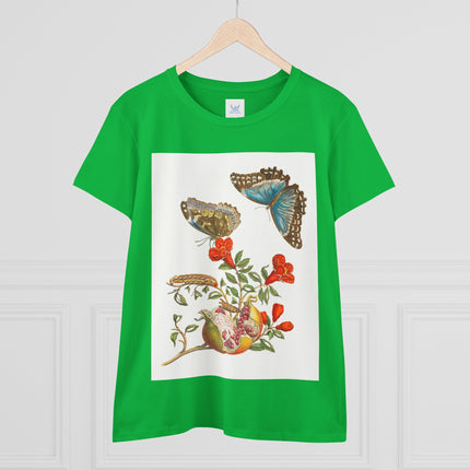 Blue Butterflies and Pomegranate Cotton Tee