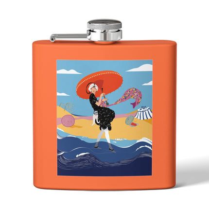 Beachside Promenade Stainless Steel Flask – Chic Summer Stroll & Coastal Glamour