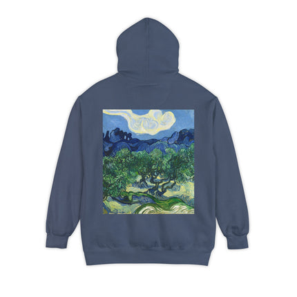 Olive Trees by Vincent Van Gogh Unisex Garment-Dyed Hoodie