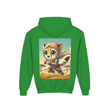 Swift Cheetah Youth Hooded Sweatshirt – Speed, Energy & Bold Adventure
