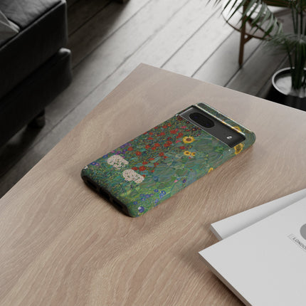 Farm Garden with Sunflowers by Gustav Klimt Phone Cases