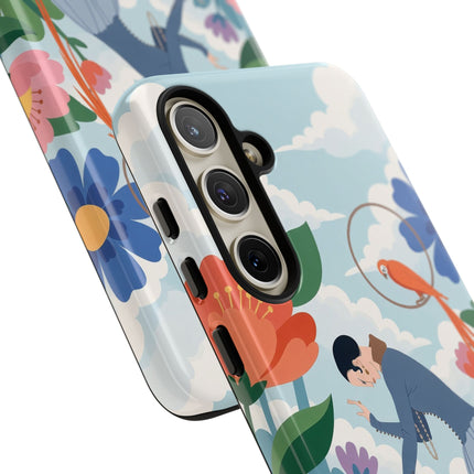 🦜🌺 The Lady Of The Garden Aviary Phone Case – Art Deco Floral Whimsy