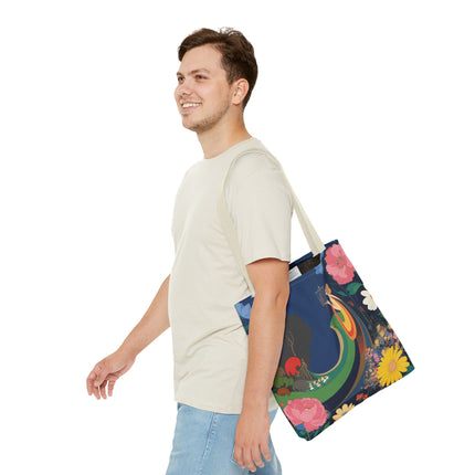 🌙🐦 The Lady Of The Moonlit Birdcage Tote Bag – Art Deco Floral Fantasy