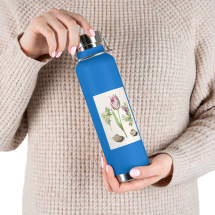 Tulip, Branches of Myrtle, and Shells by Maria Sibylla Merian Copper Vacuum Insulated Bottle, 22oz