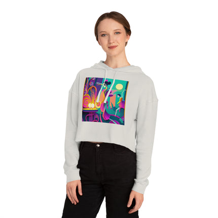 Dance of the Skeleton Ballerinas Women’s Cropped Hooded Sweatshirt