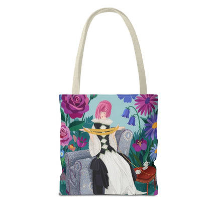 🌹🧶 The Lady Of The Golden Yarn Tote Bag – Art Deco Floral Elegance