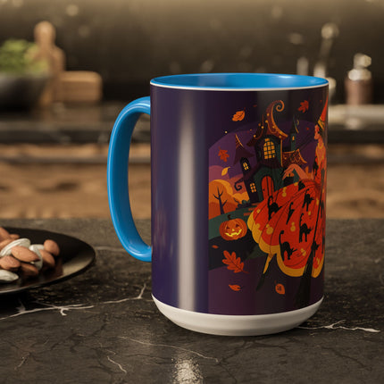 🐈‍⬛🎃 The Black Cat Witch Of Pumpkin Manor Colorful Mug – Whimsical Halloween Charm