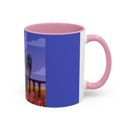 The Dawn Serenade Colorful Mug (11oz, 15oz) – Rooster Beauty, Morning Charm & Art Deco Elegance
