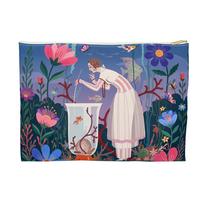 🐠🌸 The Enchanted Aquarium Garden Accessory Pouch – Art Deco Underwater Fantasy