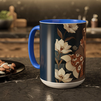 🌸✨ The Midnight Magnolia Masquerade Colorful Mug – Art Deco Nocturne