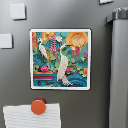 Elegant Egret Oasis Die-Cut Magnets (4 Sizes)