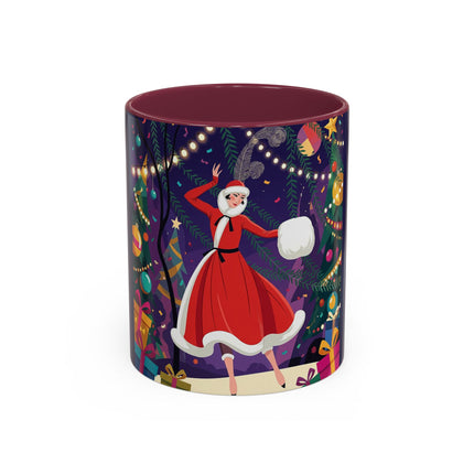 🎄❄️ The Christmas Snowball Dance Colorful Mug – Whimsical Holiday Fashion Fantasy